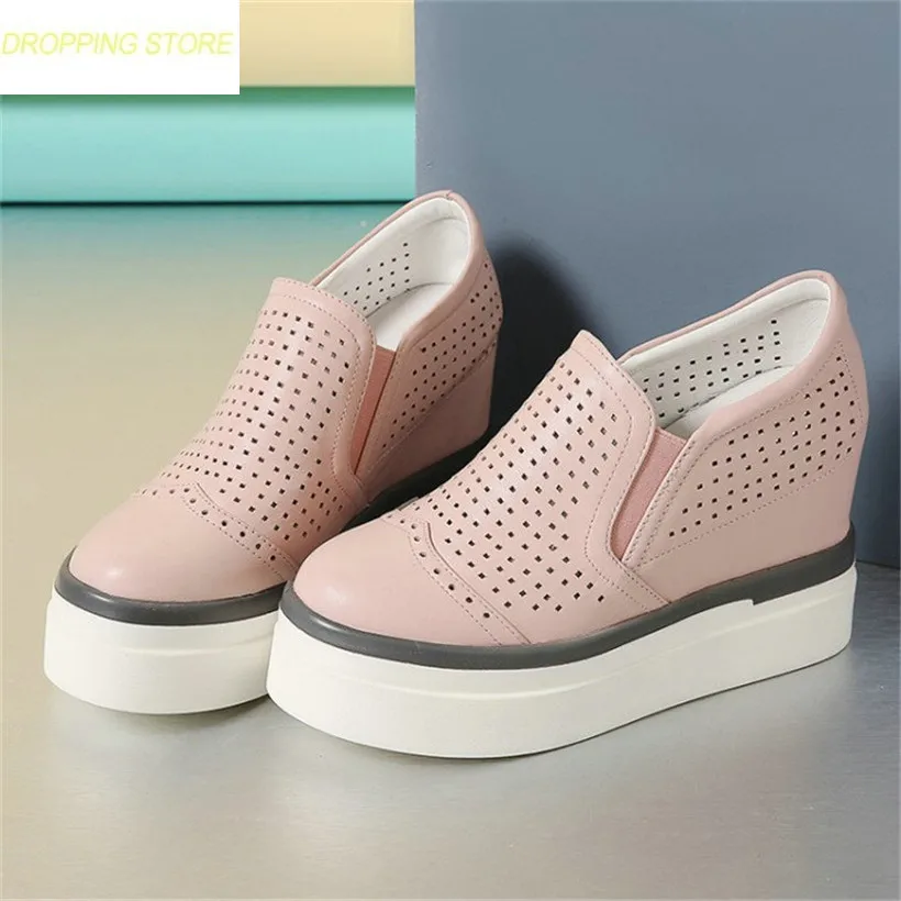 

Fashion Sneakers Womens Shoes Breathable High Heel Party Pumps Casual Wedge Platform Summer Oxfords Slip On Shoes
