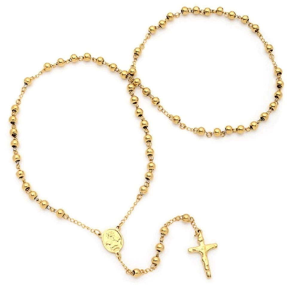 Gold colored Plated Rosary Necklaces AliExpress