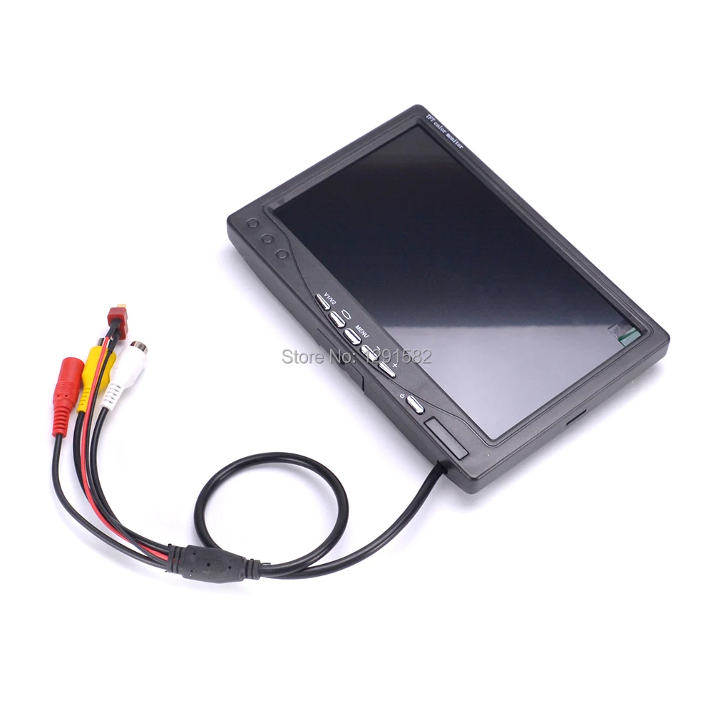 Écran du moniteur FPV 7 pouces 1024x600 montrant une interface OSD claire, idéal pour drone RC