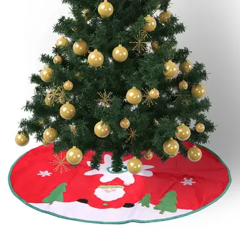 

Large Christmas Tree Skirts Dress Base Cover Decoration Red Xmas Decor Cute Santa Claus Pattern Party Decoration Tree Skirts