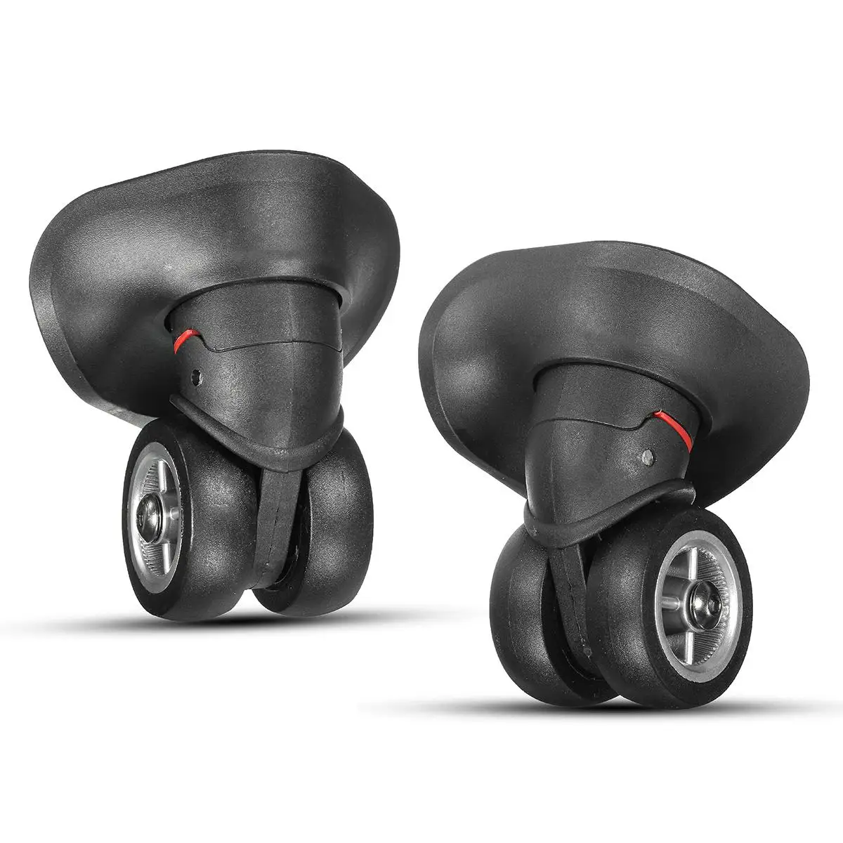 

2Pcs Trolley Case Accessories Casters luggage Trunk Wheel Accessories Spinner Replacement Wheel Black Rubber With 8 Screws