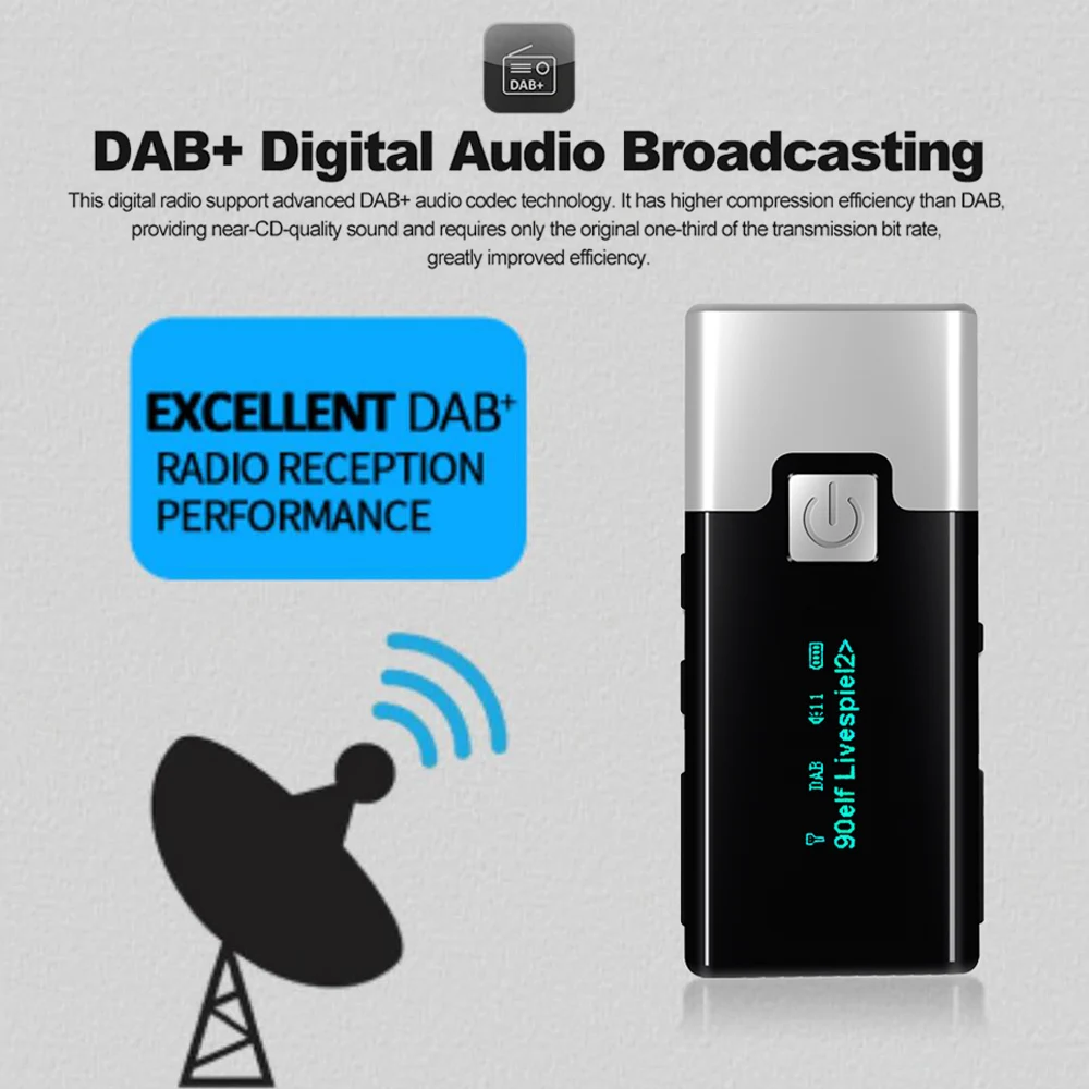 P10 DAB+ FM цифровое радио портативный карманный DAB+ приемник с экраном дисплея наушников аккумуляторная батарея