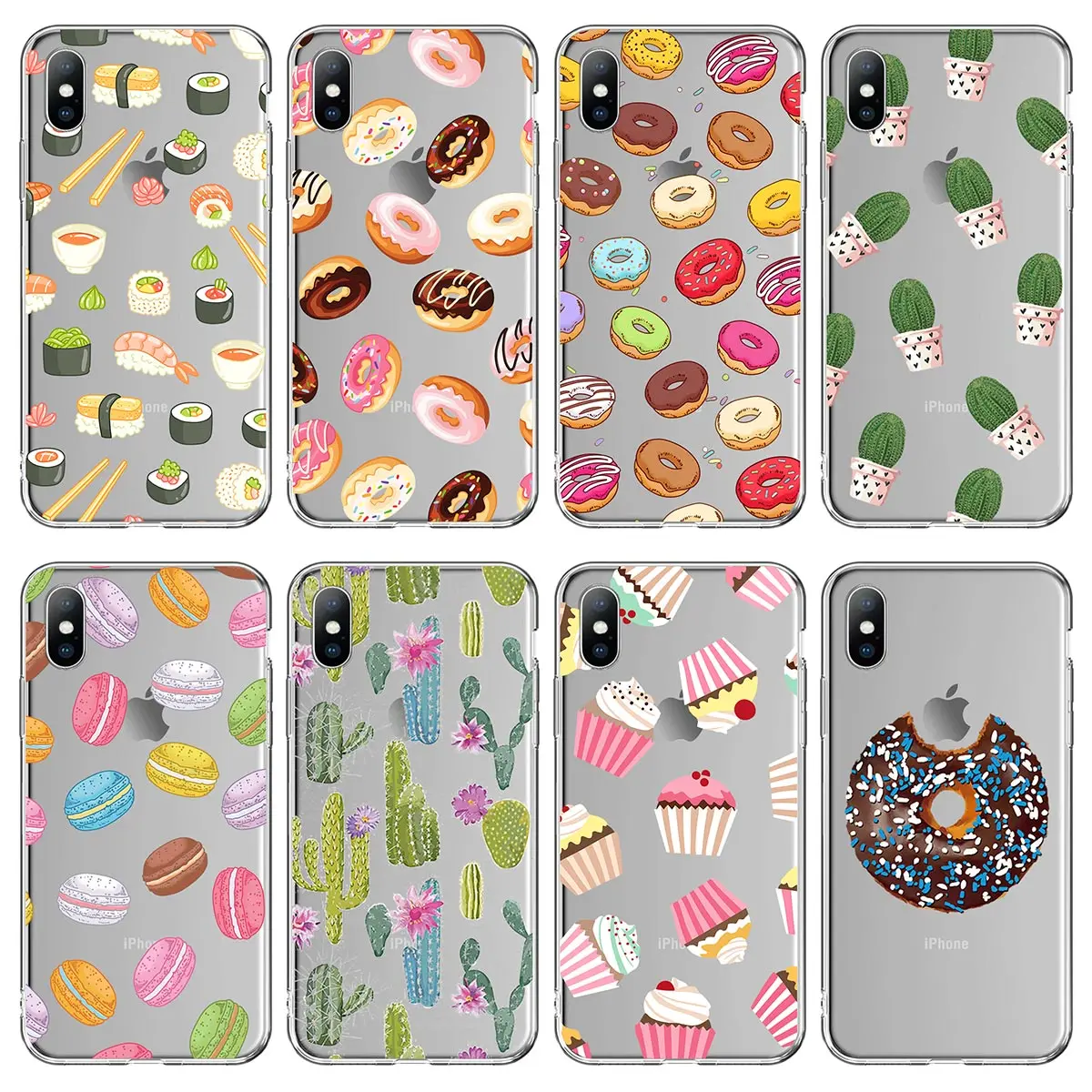

Delicious Food Phone Case for iphone XS MAX XR X 8 Plus Cake Soft Cover for iPhone 7 6 6S Plus Cartoon TPU Silicone Cases Coque