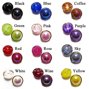 

ZIEENE 1000 pcs 12 Colors Kids Acryl Pearl Buttons Golden Edge Sewing DIY Scrapbooking For Shirt Handmade Baby Button 12mm