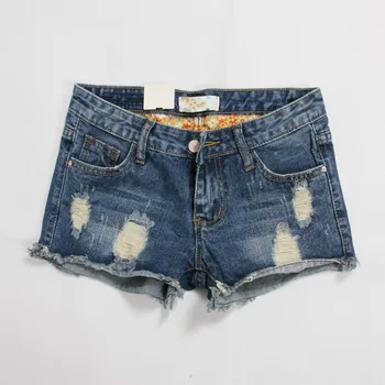 

Solid Women Clothing Denim Shorts Summer Ropa Mujer Slim Short Pants Feminino Casual High Waist Ripped Hole Jeans