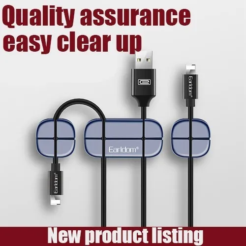 Solid Desk Set Wire Clip Organizer Office Accessories Bobbin Winder Wrap Cord Cable Manager for Mouse Keyboard Lines