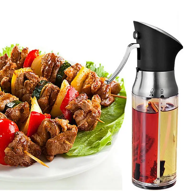 

Double Layer Type Seasoning Oil Pot Dust-Proof and Adjustable Spray Castor Kitchen Tableware Tools Metering Oil Can with Handle