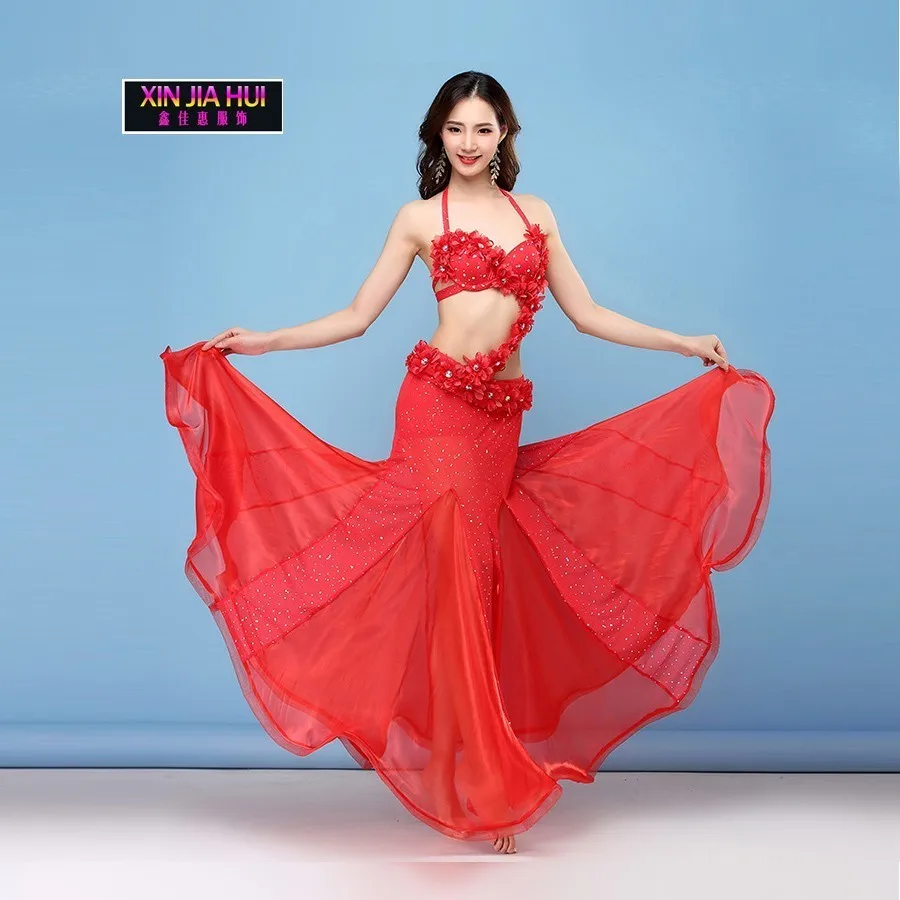 

Belt Belly Dance Suit Festival Show Performance Clothing Bead Embroidery Bras Indian Sexy Bellydance Costume Gypsy Tribal