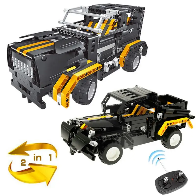 

Children's Remote Control Car Toy 2 In 1 Building Blocks Assembling Toy Set 497 Building Blocks Educational Toys