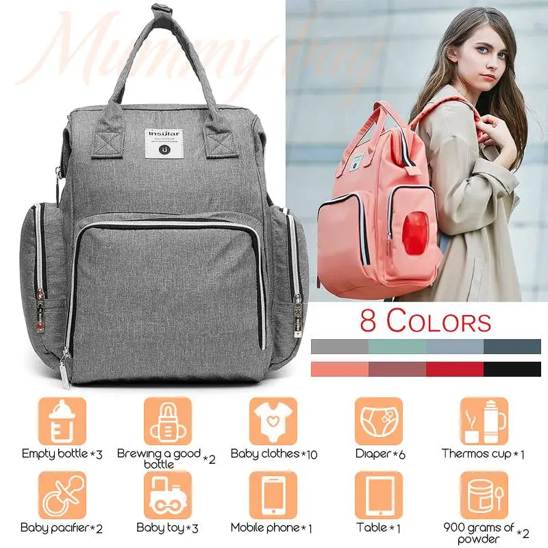 

Large Mummy Backpack Multifunctional Baby Diaper Nappy Mom Travel Bag Waterproof Baby Diaper Bag Backpack Fashion