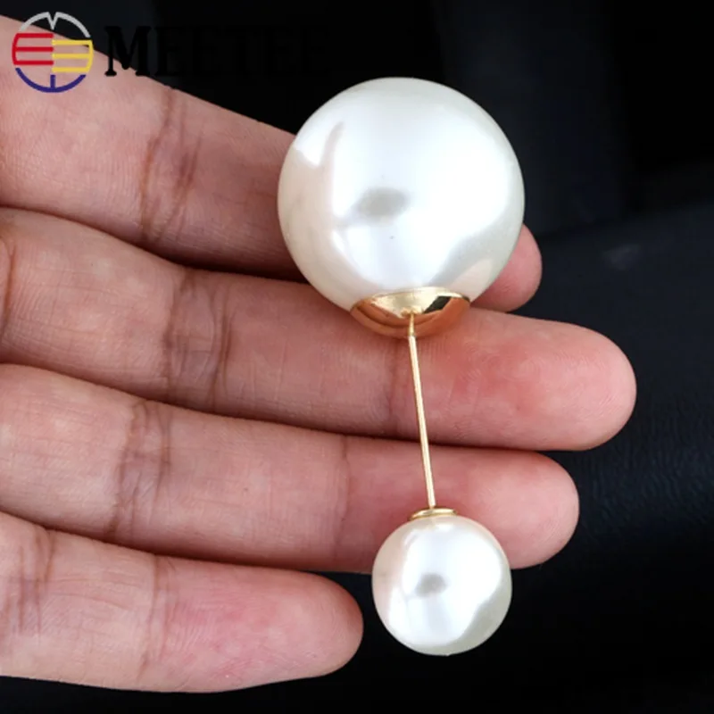 Meetee 3pcs/lot 5.8CM Large Double Pearl Pin Collar Brooch Cardigan Scarf Shawls A Word Buckle Female Buttons ZK5142 | Дом и сад