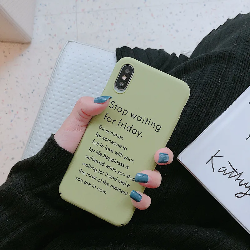 XINDIMAN лаконичный зеленый чехол для телефона iphone XSMAX простая буква 7 задняя крышка 6