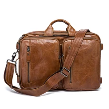 Мужской деловой портфель из натуральной кожи, вместительная сумка для ноутбука, многофункциональная сумка через плечо, мужская сумка для путешествий