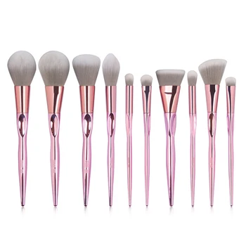 

10Pcs Heart Shaped Handle Makeup Brushes Set Foundation Powder Cosmetic Brush Eyeshadow Eyebrow Kit Beauty Make up Tools