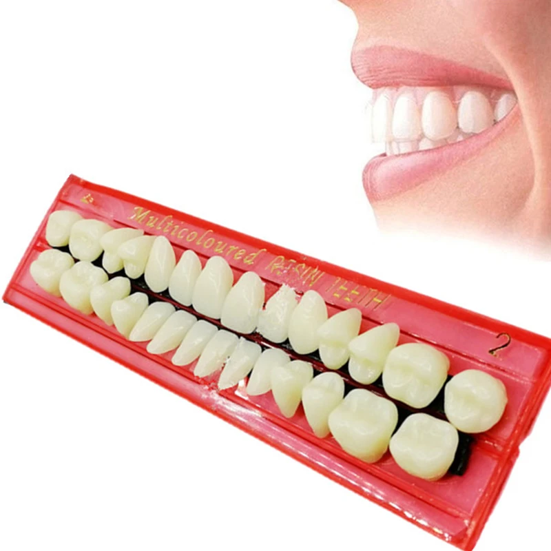 

140pcs/set Resin Teeth Durable Dental Materials Dentures Colors Tooth Shade Guide Teeth Dent Alloy Pin Porcelain Model Tool 2019