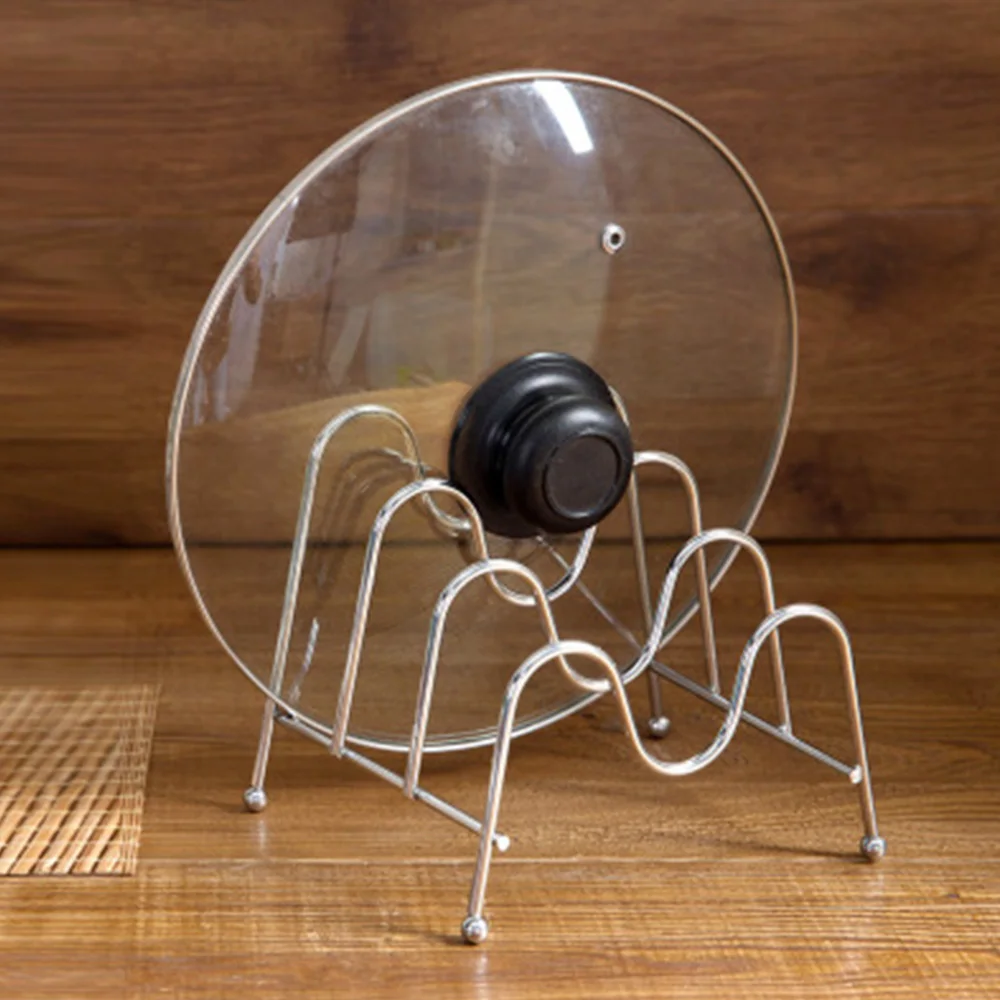 

Multi-layer Kitchen Shelf Pot Lid Rack Organizer Stand For Lids Pan & Cutting Board Holder Storage Stainless Steel Dish Rack