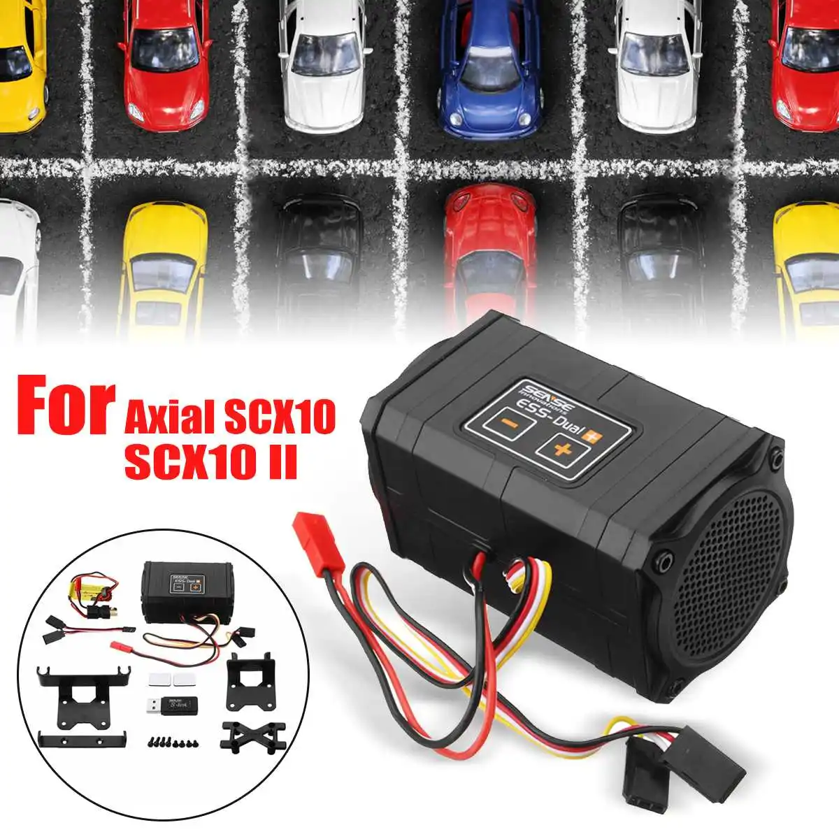 

Sense Innovations DUAL Plus Engine Sound Simulator Speakers For Axial SCX10 II TRX-4 Parts & Accs RC/PLUS App Firmware Upgrade