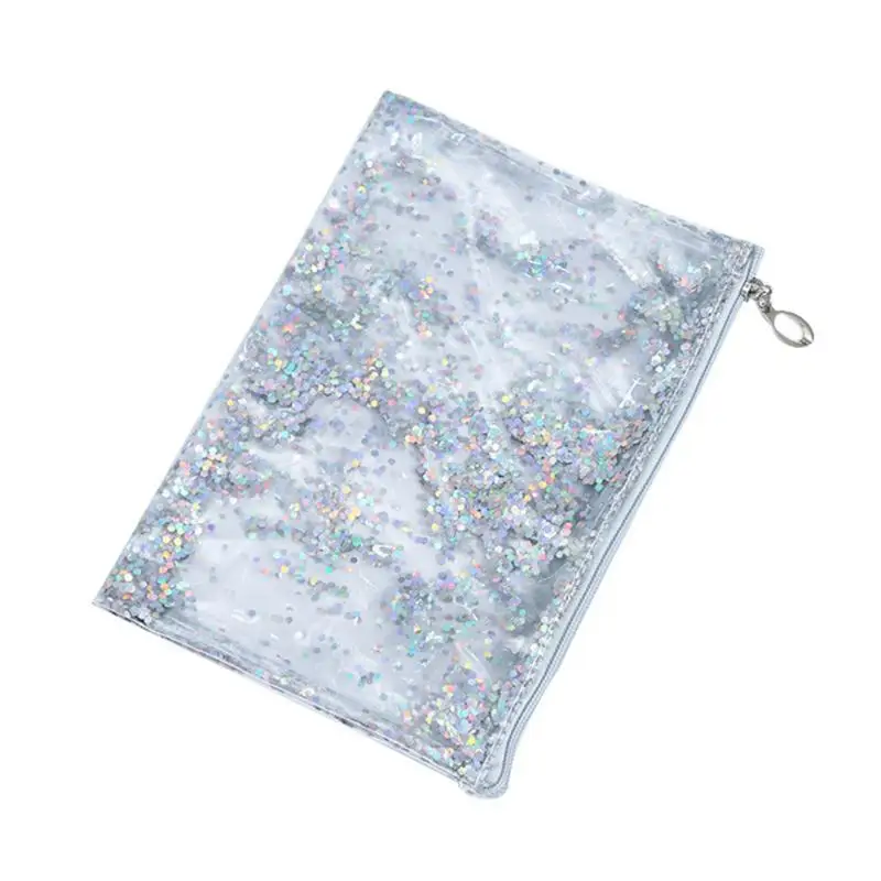 

New Zipper Day Evening Clutches Transparent Envelope Bag PVC Sequin Transparent Storage Hand Bags Handbags Jelly Handbag Purses