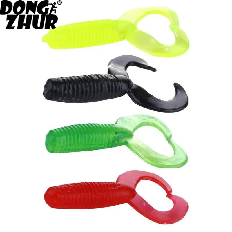 20Pcs/set 4cm / 0.9g Special Two-tail Soft Road Bait Soft Insects