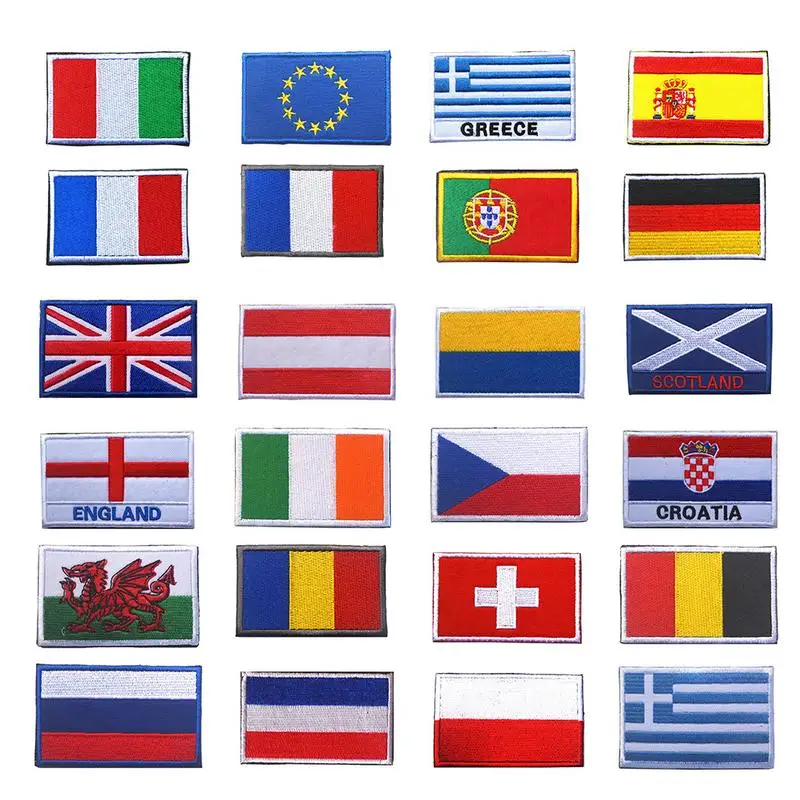 

National Flag Badge Embroidered Cloth Armband Sewing Applique Patches Craft Patch Flag Badge