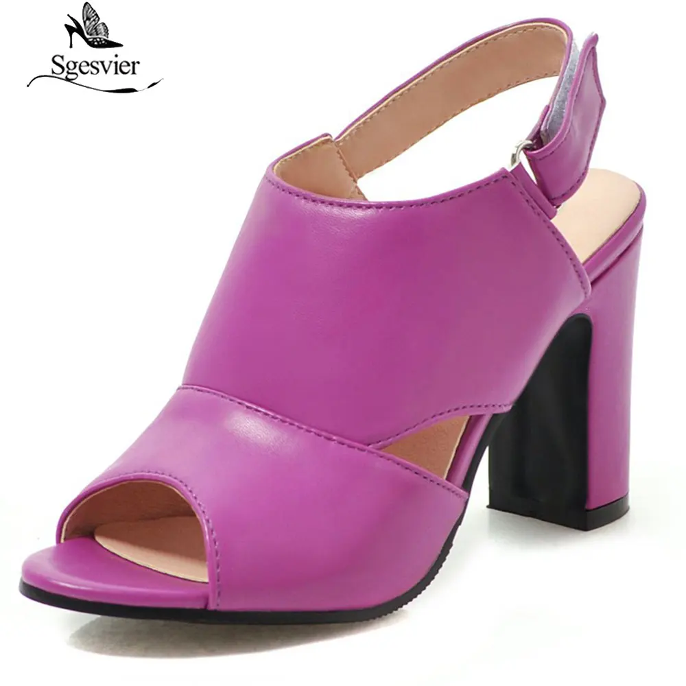 

Sgesvier Summer leisure hook&loop large Size 34-43 elegant Women Sandals Shoes Woman peep toe thick high Heels woman shoes G377