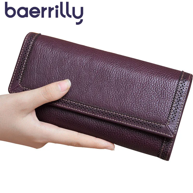 

Women Wallets Coin Purse Zipper Genuine Leather Wallet Hollowing Out Long Money Pocket Clutch Bags Fashion Card Holder Carteira
