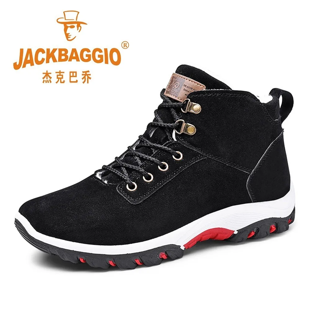 

Hot Brand Winter New Black Short Plush Boots Men, Fashion Warm Ankle Men Sport Shoes, Non-slip Wear-resistant Rubber Snow Boots.