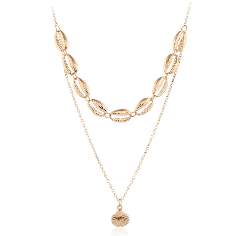 

Simple and Fashionable Natural Personality Small Shell Multi-layer Handmade Necklace Women's Beach Accessories