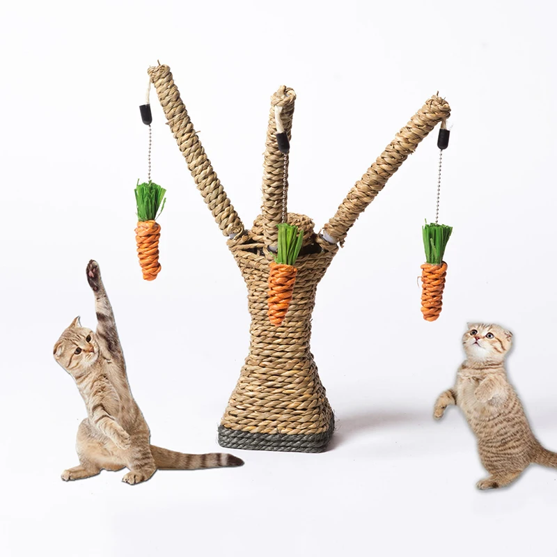 

New Pet Cat Kitten Scratching Post Interactive Toys Sisal Rope Climbing Frame~