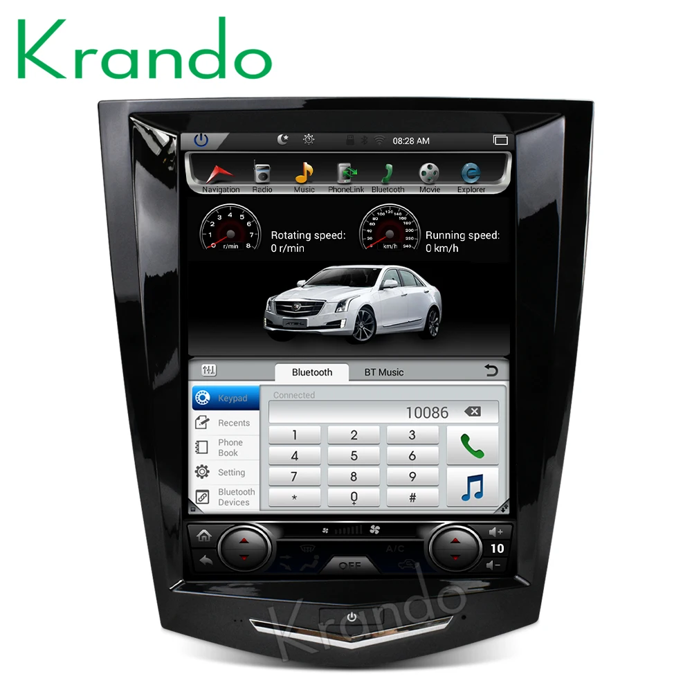 Clearance Krando Android 8.1 10.4" Tesla Vertical screen car GPS radio navigation for Cadillac ATS XTS CTS SRX radio entertainment player 3