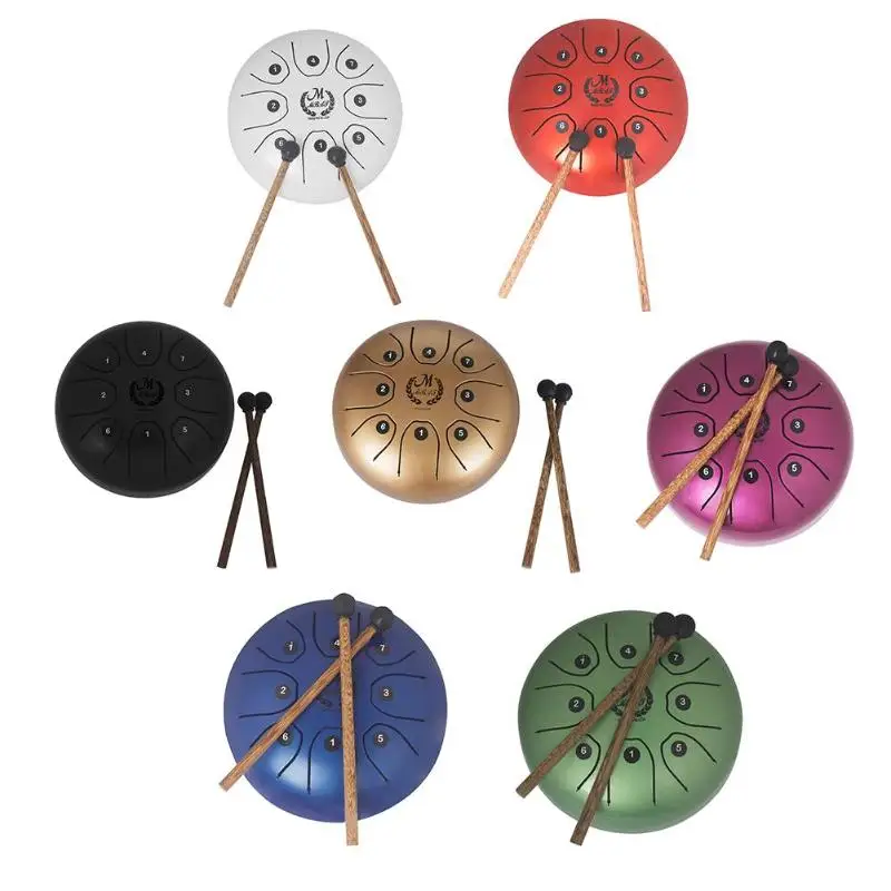 

5.5 Inch Stainless Steel Tongue Drum Set Hand Pan Tank Hang Drum Percussion