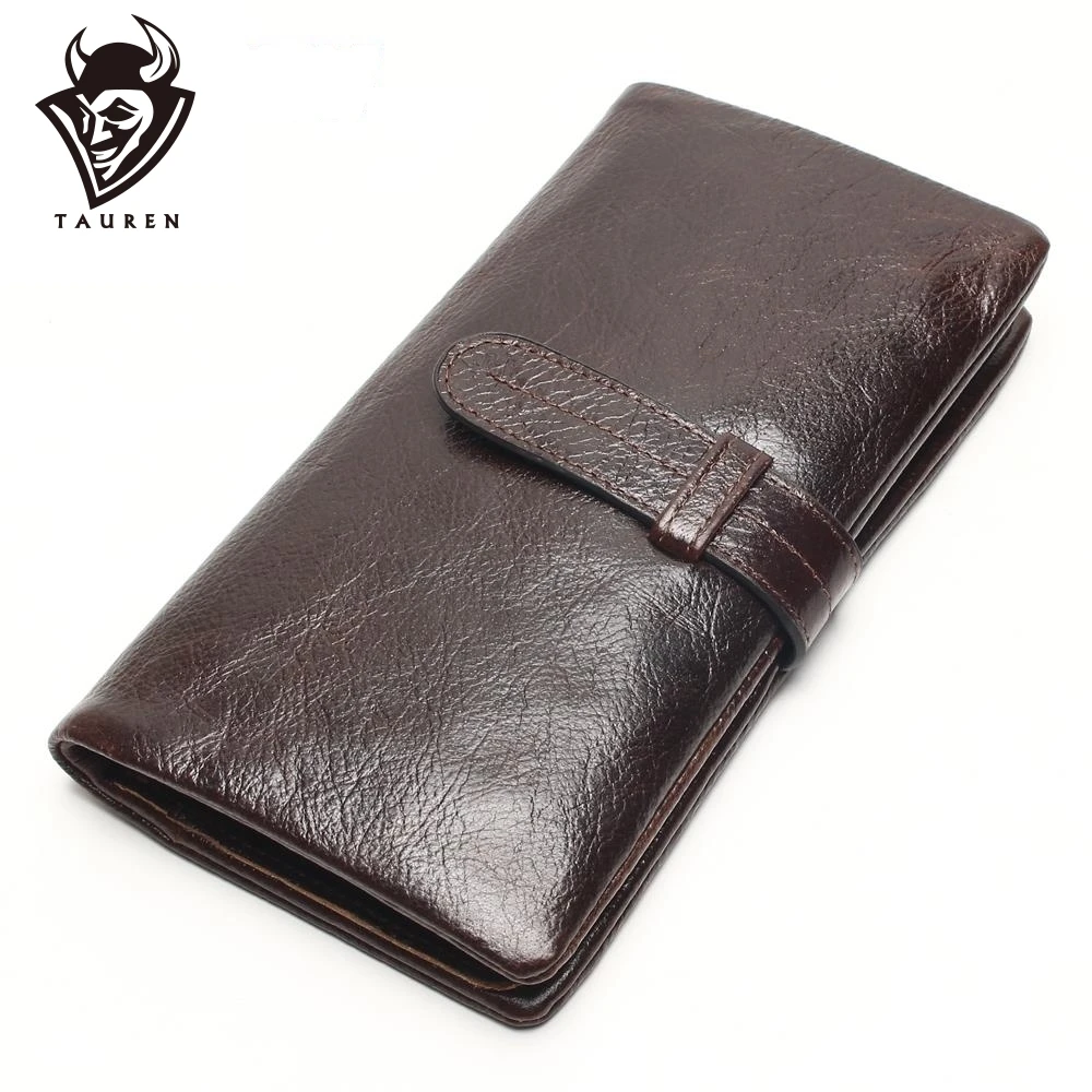 

Women Dark Red Color Wallet 100% Top Genuine Oil Wax Cowhide Leather Long Bifold Wallets Purse Vintage Designer Coin Purse