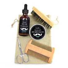 Men Beard Care Set With Scissor,Comb,Brush,Beard Oil,Styling Shaping Mustache Hair Growth Beard Styling Mustache Beard Care Kit