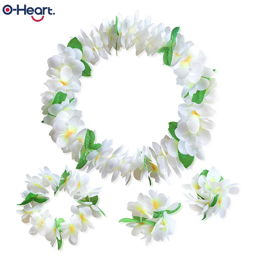 

4pcs/set Thicken Hawaiian Garland Artificial Flower Necklace Beach Party Birthday Favors Christmas Halloween Navidad Decoration