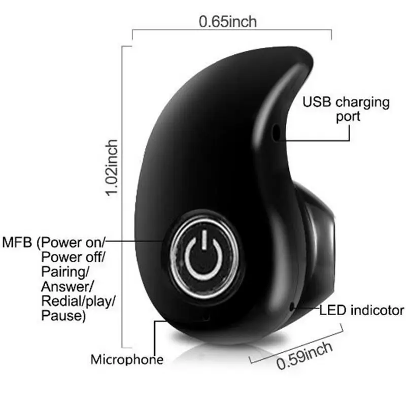 

Wireless Bluetooth4.1 In-ear Earphones With Mic Noise Reduction HD Hands-free Calling Stereo Music Surrond Business Car Earbuds