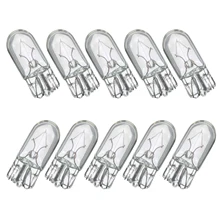 High Quality 10Pcs Car T10 Halogen Light Bulb T10 194 168 W5W 5W Car Halogen Signal Interior Light Lamp Bulb Warm White halogen light bulb 12v 5w 10w white