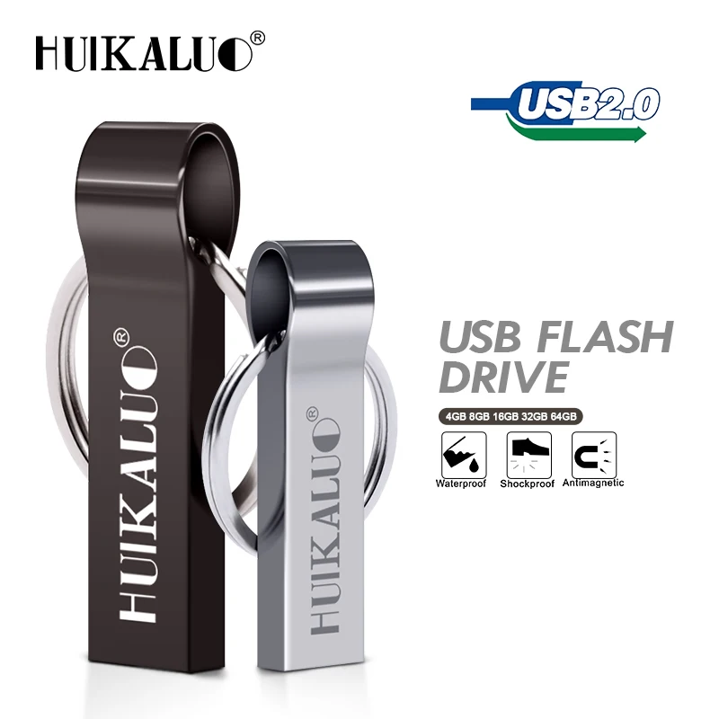 

USB Flash Drive Metal Pendrive 64GB 32GB Pen Drive Real Capacity Memory Stick 16GB 8GB 4GB Waterproof USB Flash Disk Free Ship