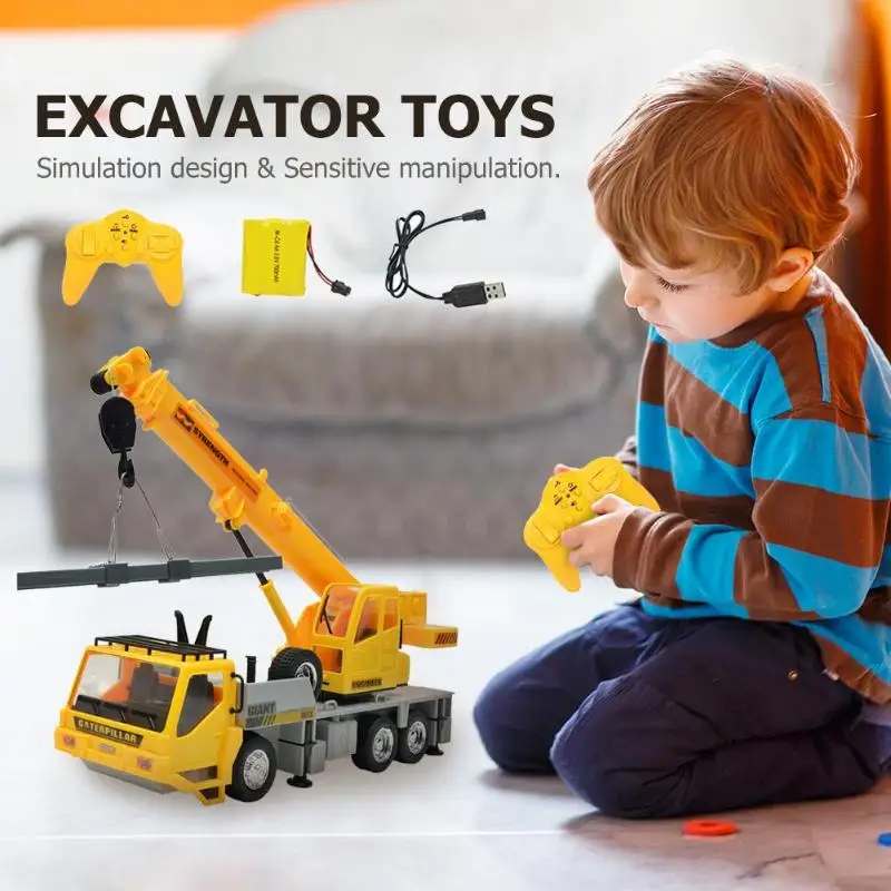 

Simulation RC Excavator Toys s RC Crane Truck Toy Gifts with Lighting Music Hook Mechanical Sound RC Trucks toys for children