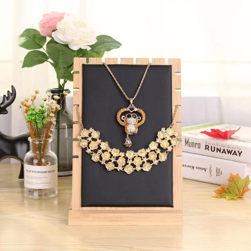 Wood PU Detachable Jewelry Organizer Stand Necklace Bracelet Holder Rack