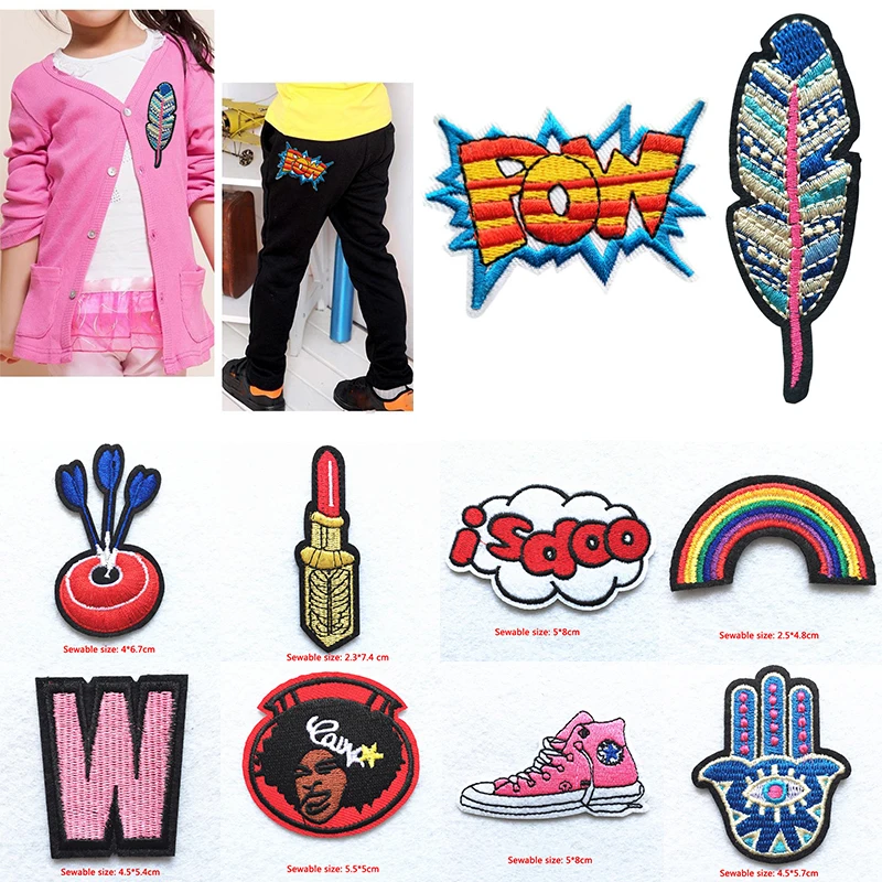 

DIY 1PC Hot Sale Clothing Appliques Embroidery Popular Sewing Tools Iron On Patches For Clothing High Quality Cartoon