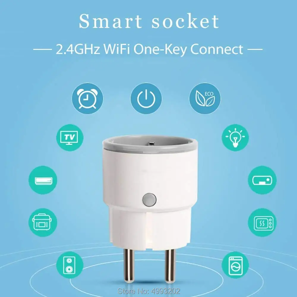 Smart Plug ЕС Поддержка Amazon Alexa Google Home IFTTT Пульт дистанционного управления