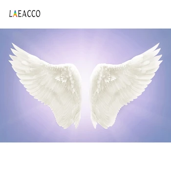 

Laeacco Angel Wings White Black Feather Backdrop Photography Backgrounds Customized Photographic Backdrop For Photo Studio