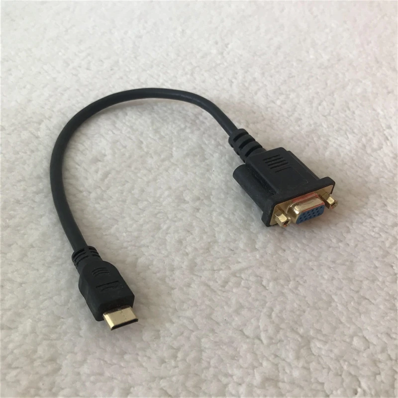 Mini HDMI мужчина к VGA 15Pin Женский адаптер передачи данных HD видео кабель для мониторы ТВ-проектор PC черный 30 см