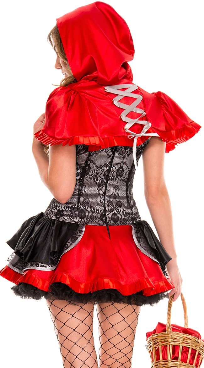 Adult Gothic Little Red Riding Hood Wolf Cosplay Costume Halloween Game Uniform