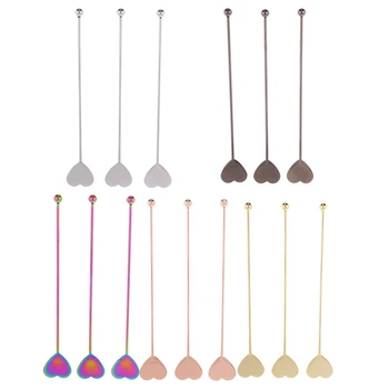 

3pcs Stainless Steel Coffee Beverage Stirrers Cocktail Drink Swizzle Stick