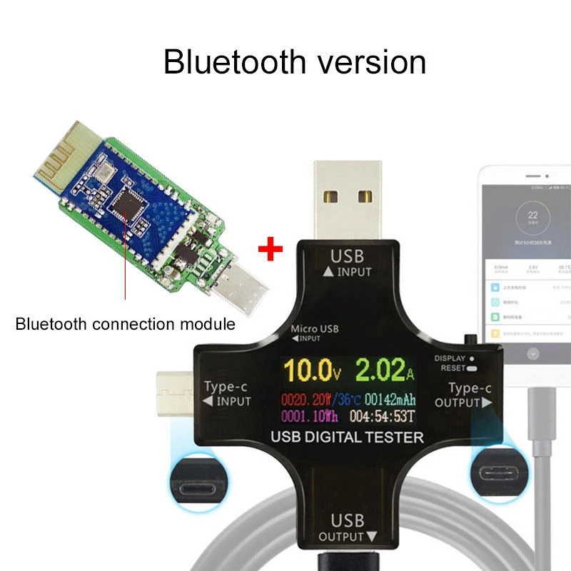 Colorful Usb Tester Wireless Bluetooth Type-C Pd Digital Voltmeter Vurrent Meter Ammeter Voltage Usb Current Tester Measuremen Colorful Usb Tester Wireless Bluetooth Type-C Pd Digital Voltmeter Vurrent Meter Ammeter Voltage Usb Current Tester Measuremen