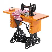 Детский Кукольный домик, миниатюрная мебель, деревянная швейная машина с нитками, ножницы, аксессуары для кукол, дом, игрушки для девочек