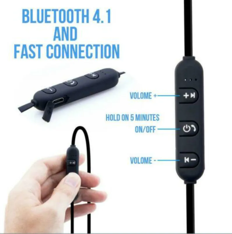 Беспроводные магнитные Bluetooth 4 1 стерео наушники спортивные гарнитура|Наушники и