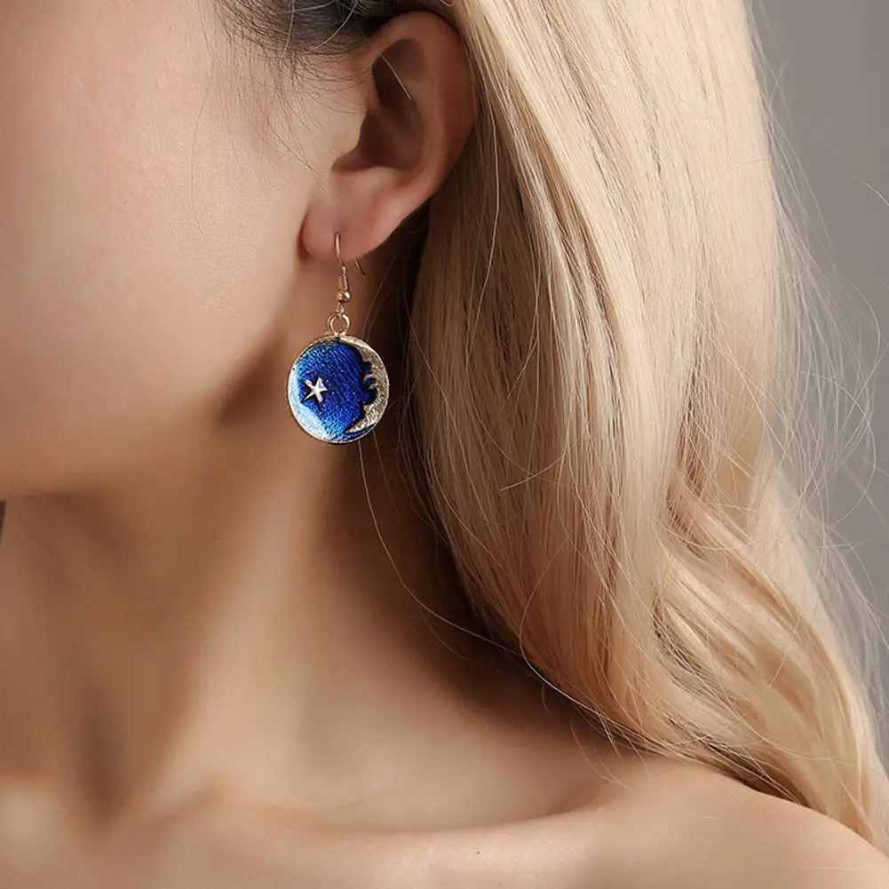 XY Fancy Women Dangle Earrings Fashion Blue Star Unique Long