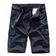 Htlb летние новые мужские камуфляжные карманы Хлопковые Бриджи мужские свободные подходят 38 плюс размер модные многокарманные мужские шорты